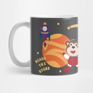 Space monkey or astronaut in a space suit with cartoon style Mug
